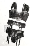 Panty & Garter Belt Silver Lace (Bra se vende por separado)