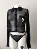 Camisa Skull mesh