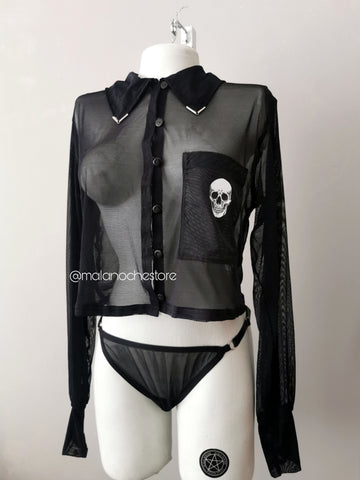 Camisa Skull mesh