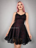 Dress /  Vestido Dark Bloom con mangas