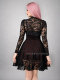 Dress /  Vestido Dark Bloom con mangas