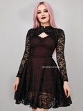 Dress /  Vestido Dark Bloom con mangas
